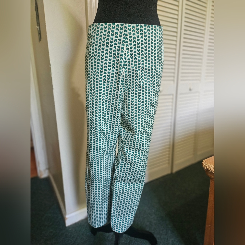 Green and White Patterned Pants